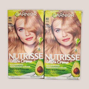 NEW Garnier Nutrisse Ultra Crème #82 Pearly Blonde Hair Color Dye SET OF 2